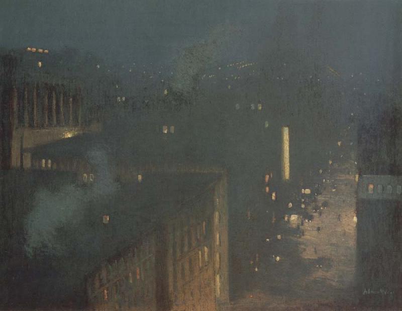 julian alden weir The Bridge Nocturne oil painting image
